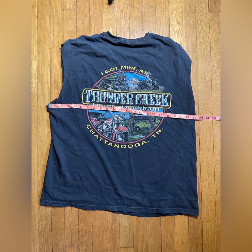 Y2k Vintage Sleeveless Harley Davidson Cut Off T Shirt - Picture 8 of 10